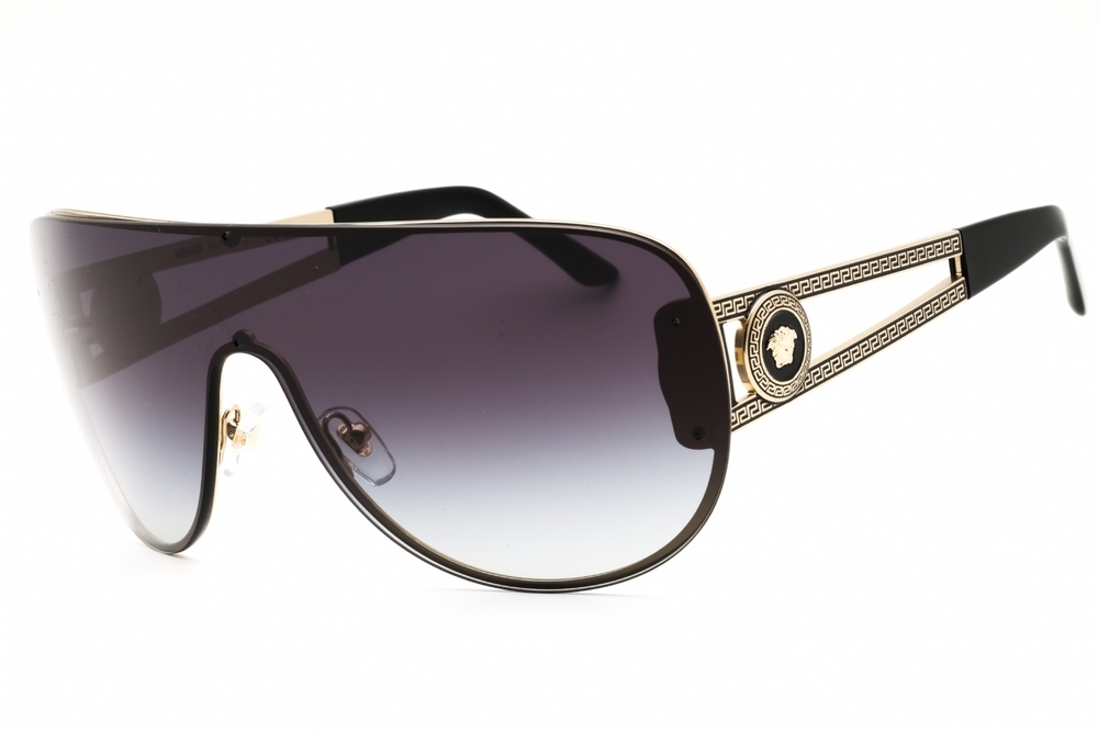 NWT Versace VE2166-12528G Gray Shield 41mm Sunglasses